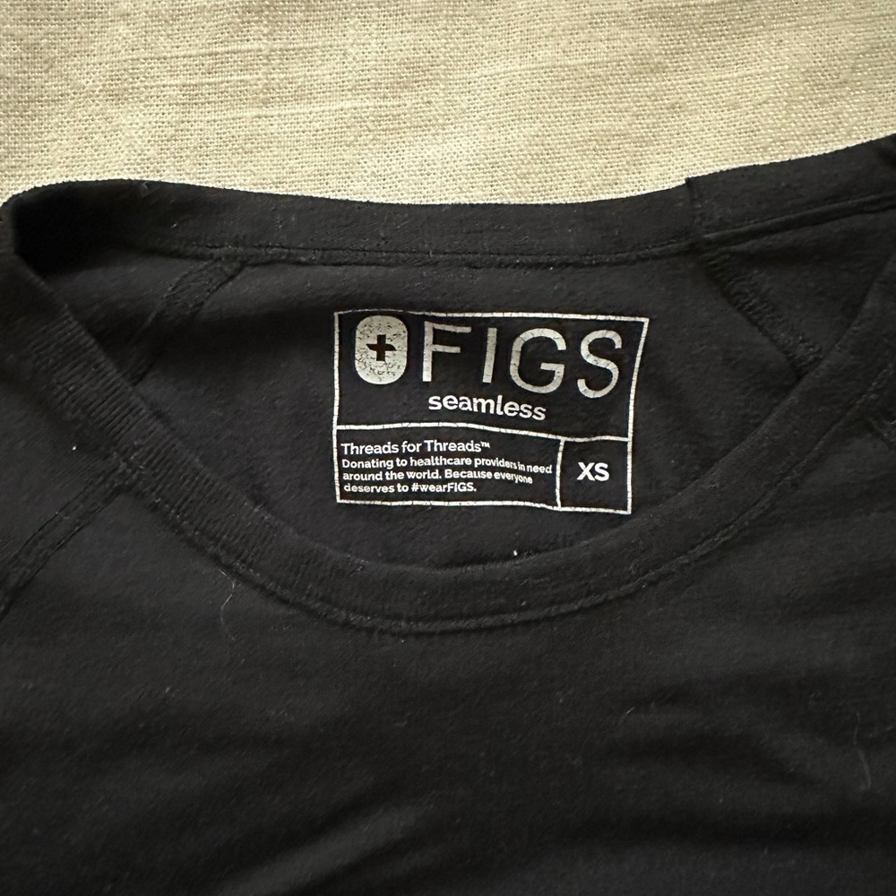 Figs Black Underscrub Shirt